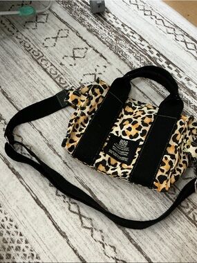 BDG Leopard Print Crossbody Bag in Black and Tan